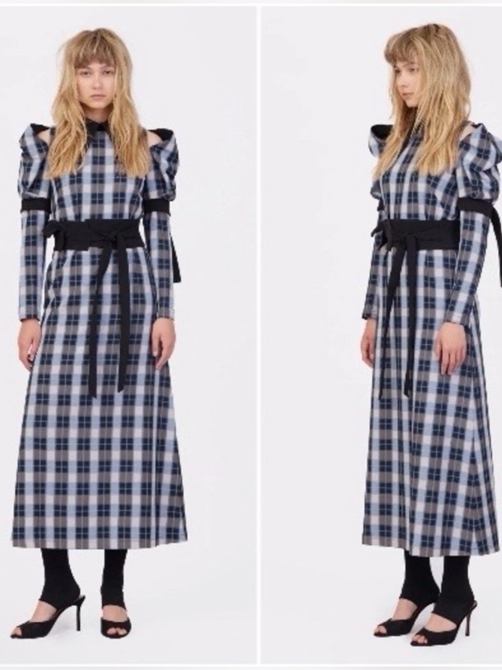 Julia Allert Stylish Cold Shoulder Long Sleeve Dress With Belt Sz XSmall